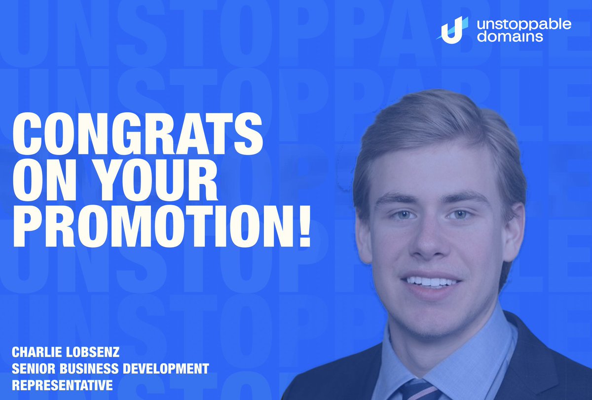 Congrats to Charlie for his fantastic work on the Business Development team. Charlie builds partnerships with top Dapps across multiple chains and is an expert on the #Web3 ecosystem! <a href="/PartnerWithUD/">Partner with Unstoppable</a>