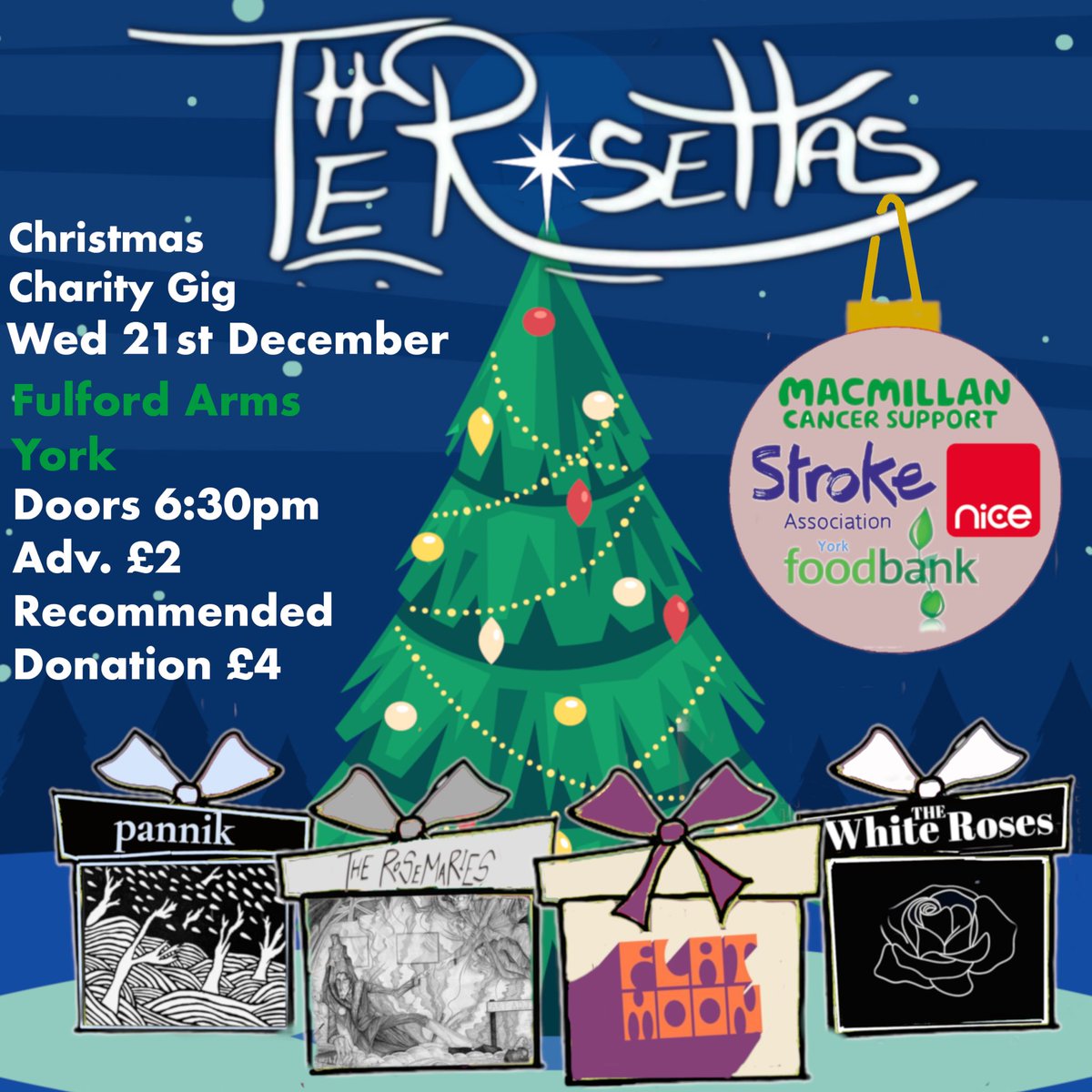Pannik (@pannikmusic) on Twitter photo ANNOUNCEMENT TIME!
I am playing my DEBUT GIG on the 21st December at <a href="/fulfordarmsyork/">Fulford Arms</a>, be there or no presents for u.
-
Ticket link is in my bio!
-
Hosted by The Rosettas, featuring <a href="/rosemariesband/">The Rosemaries</a>, <a href="/Flatmoonband/">Flat Moon</a> and The White Roses! ANNOUNCEMENT TIME!
I am playing my DEBUT GIG on the 21st December at <a href="/fulfordarmsyork/">Fulford Arms</a>, be there or no presents for u.
-
Ticket link is in my bio!
-
Hosted by The Rosettas, featuring <a href="/rosemariesband/">The Rosemaries</a>, <a href="/Flatmoonband/">Flat Moon</a> and The White Roses!