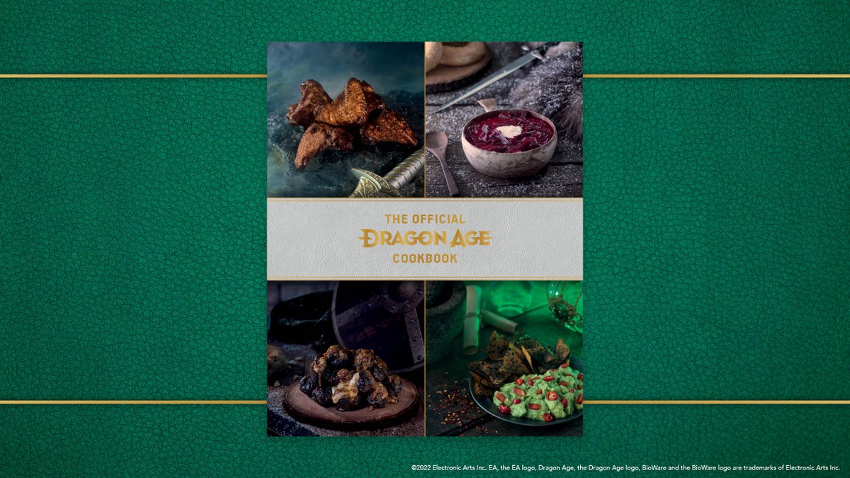 insighteditions's tweet photo. Travel to the far culinary corners of Thedas with Dragon Age: The Official Cookbook!

Coming Fall 2023. Preorder your copy today!

https://t.co/DXhGpVe7tk

#dragonageday #dragonage #dragonagecookbook #insighteditions #videogamefood #gamerchef #gamerlifestyle @dragonage @bioware https://t.co/sjfoqByEDh