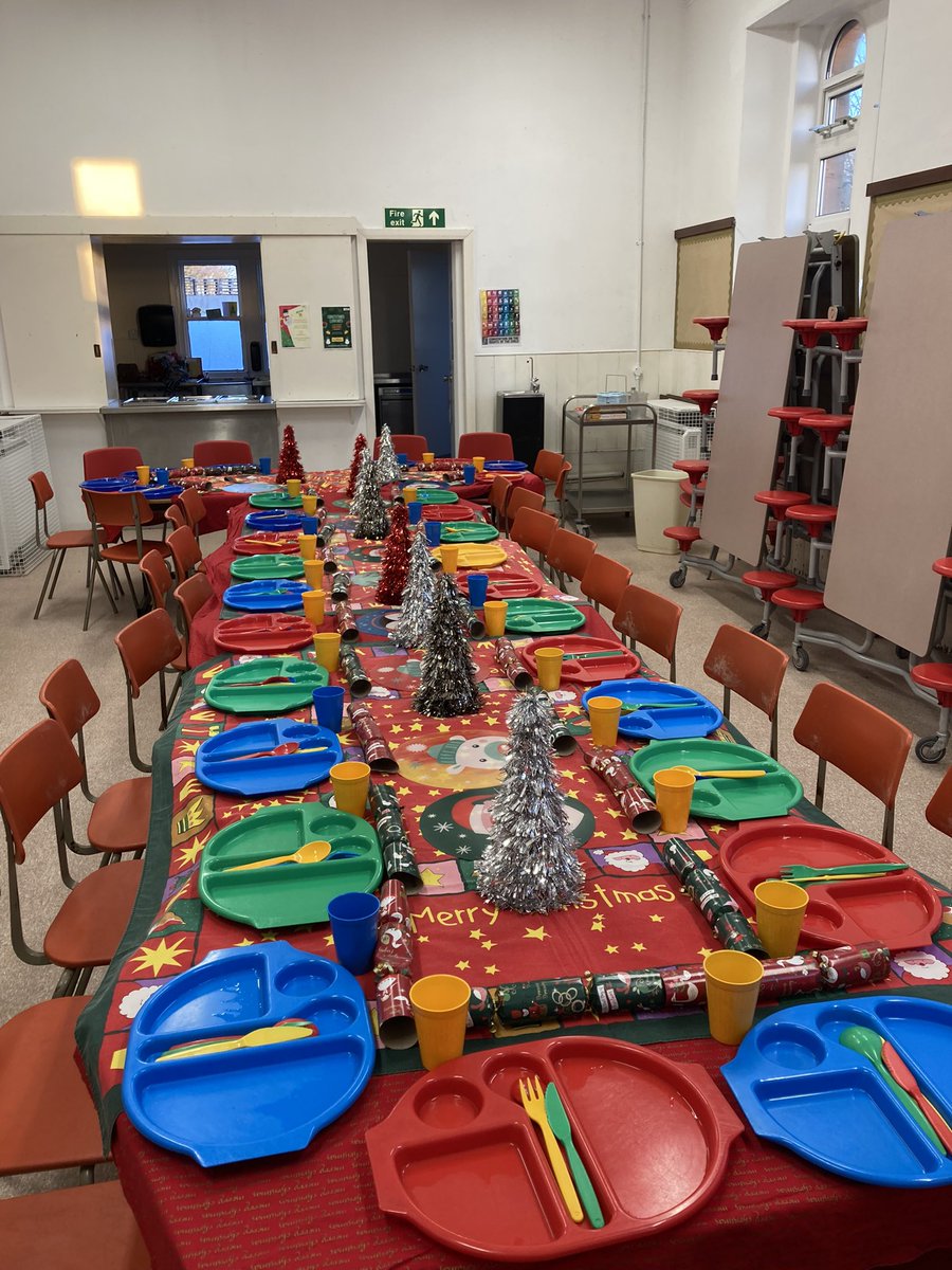 A huge thank you to our catering assistant Mrs B who goes over and above every year to make our Christmas lunch so festive and special for both children and staff. 🎄🎅🏻
