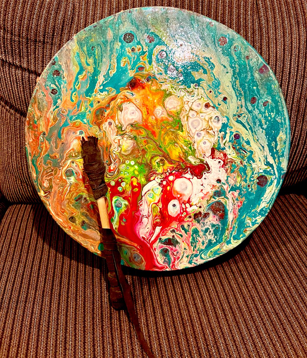 I am honored to receive this gift today from the <a href="/400Drums/">400 Drums | MINTING NOW</a> team 🙏! This amazing drum made by <a href="/AncestralLink/">david@400 drums.com</a> and <a href="/TamaraGoddard/">TapweTamara</a> will be treasured by my family. I wish I could share the amazing sound, but my audio doesn’t do it justice. You can still mint one of the 444 collection