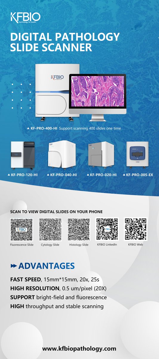 tiki_shi's tweet image. What is the mission of the KFBIO #digitalpathology #scanner? 

Objectively, panoramically, uniformly transform physical slides into #digitalslides.

When pathologists get this digital slide, the information and details we want to see are the same as real slides and a microscope.