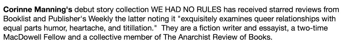 We're also thrilled to have Corinne Manning as our Judge for the 2023 Tobias Wolff Award in Fiction! We can't wait <a href="/corinnemanning/">corinne manning</a>