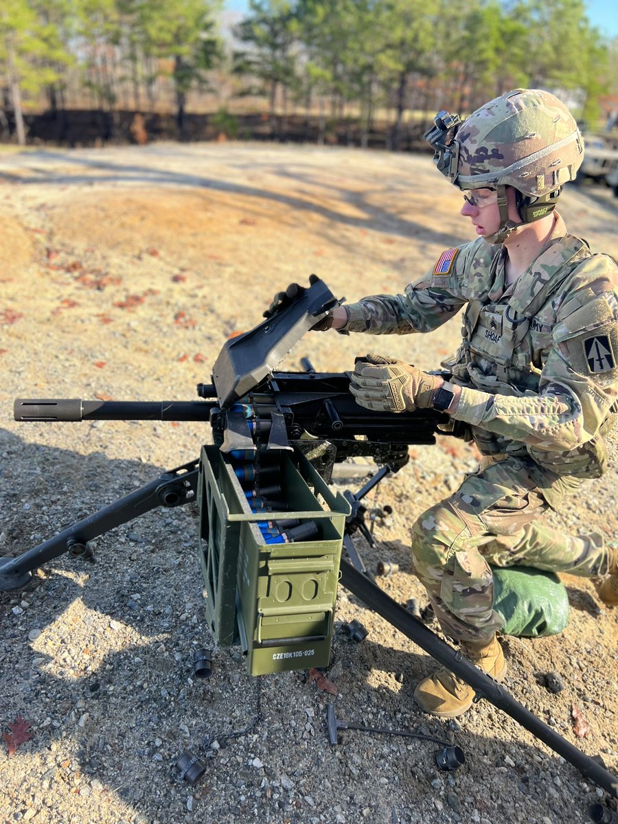 1_29IN's tweet photo. Instructors and students from Heavy Weapons Leader Course D/1-29 conduct a Live Fire Exercise with MK19s utilizing the SRR quadcopter from E/1-29 to observe rounds and provide feedback to the operator. #PIONEERS #WeLeadTheWay #destroyer #lethalitystartshere #betteratbenning https://t.co/avSCdfb9CI