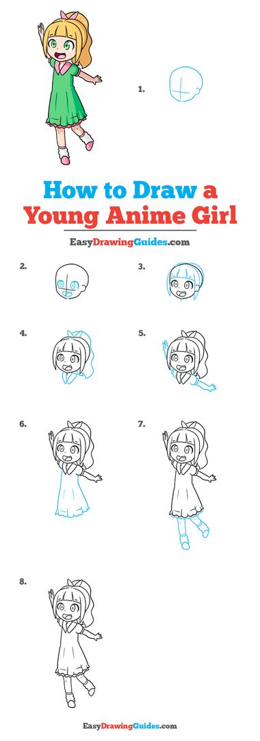 Cartoon Drawing Of Girls At Getdrawings - Anime Girl Drawing Easy - Free  Transparent PNG Clipart Images Download