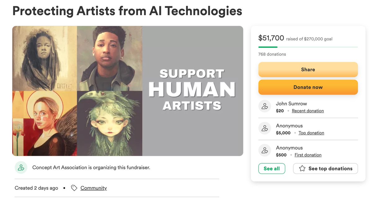 The Concept Art Association is raising money to hire a lobbyist to take the fight against AI image generators to DC. This is the most solid plan we have yet, support below.