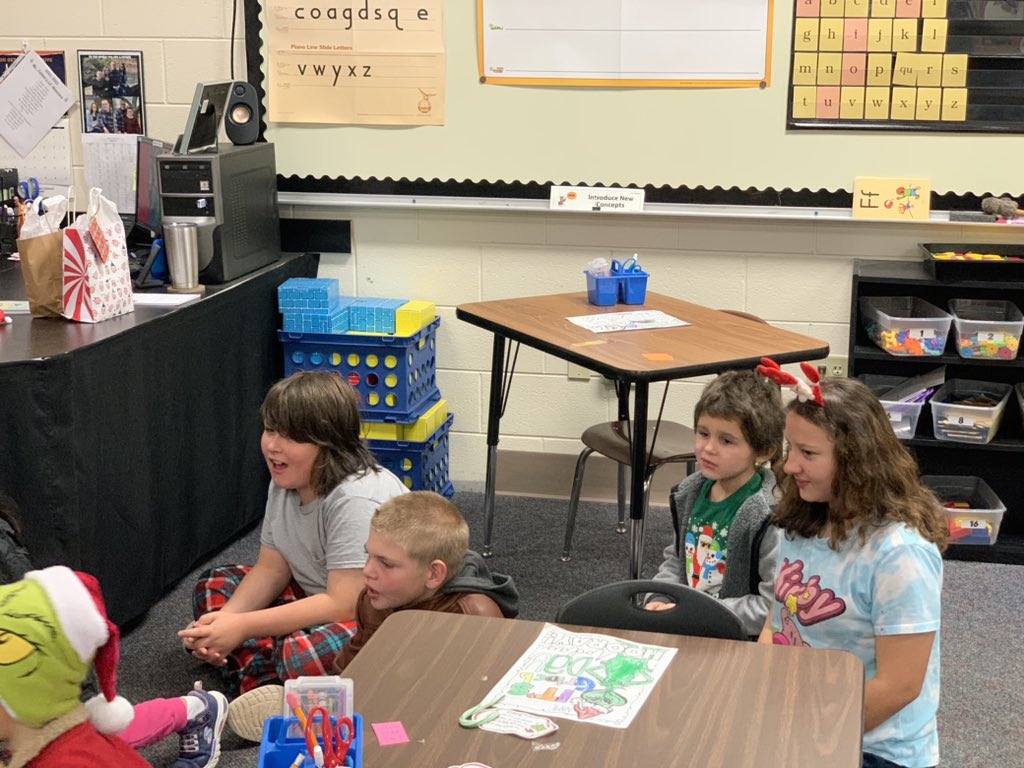 heatherharmon7's tweet photo. Thanks for the invite to join morning meeting and make Grinch Rice Krispie treats, @PalmersMonsters! My students loved every minute! #eessoars https://t.co/GSkLyZmkQI