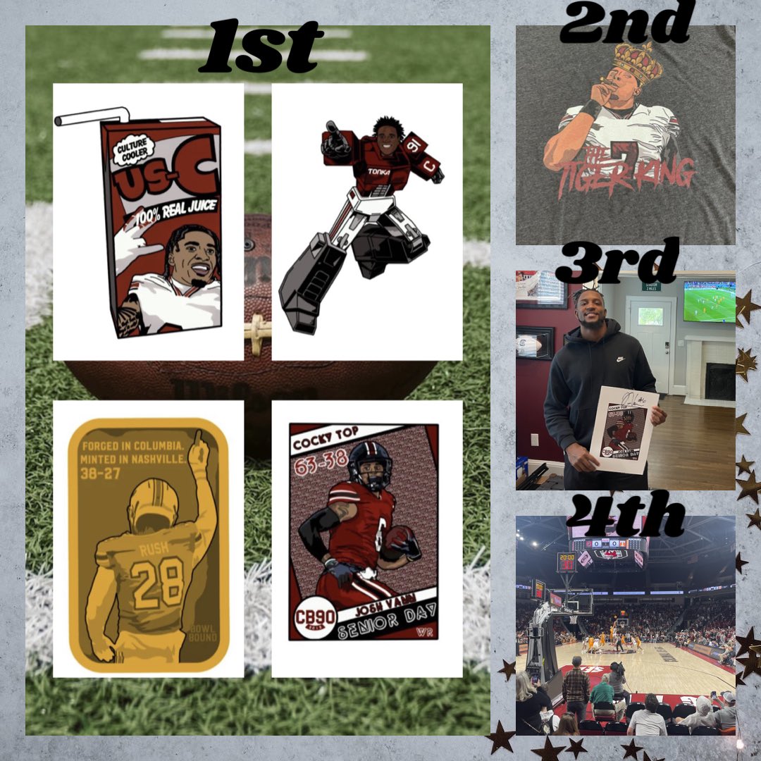 💥 #CB90 HOLIDAY GIVEAWAY 💥

Time to spread some Holiday Cheer! 4 Lucky winners will be going home very happy! 

See below the prizes and how to win:

1️⃣ Like and Retweet this Post
2️⃣ Comment with your favorite Gamecock GIF and tag 3 people 
3️⃣ Follow <a href="/cocks_by_90/">Cocksby90</a> 

Good luck!!!