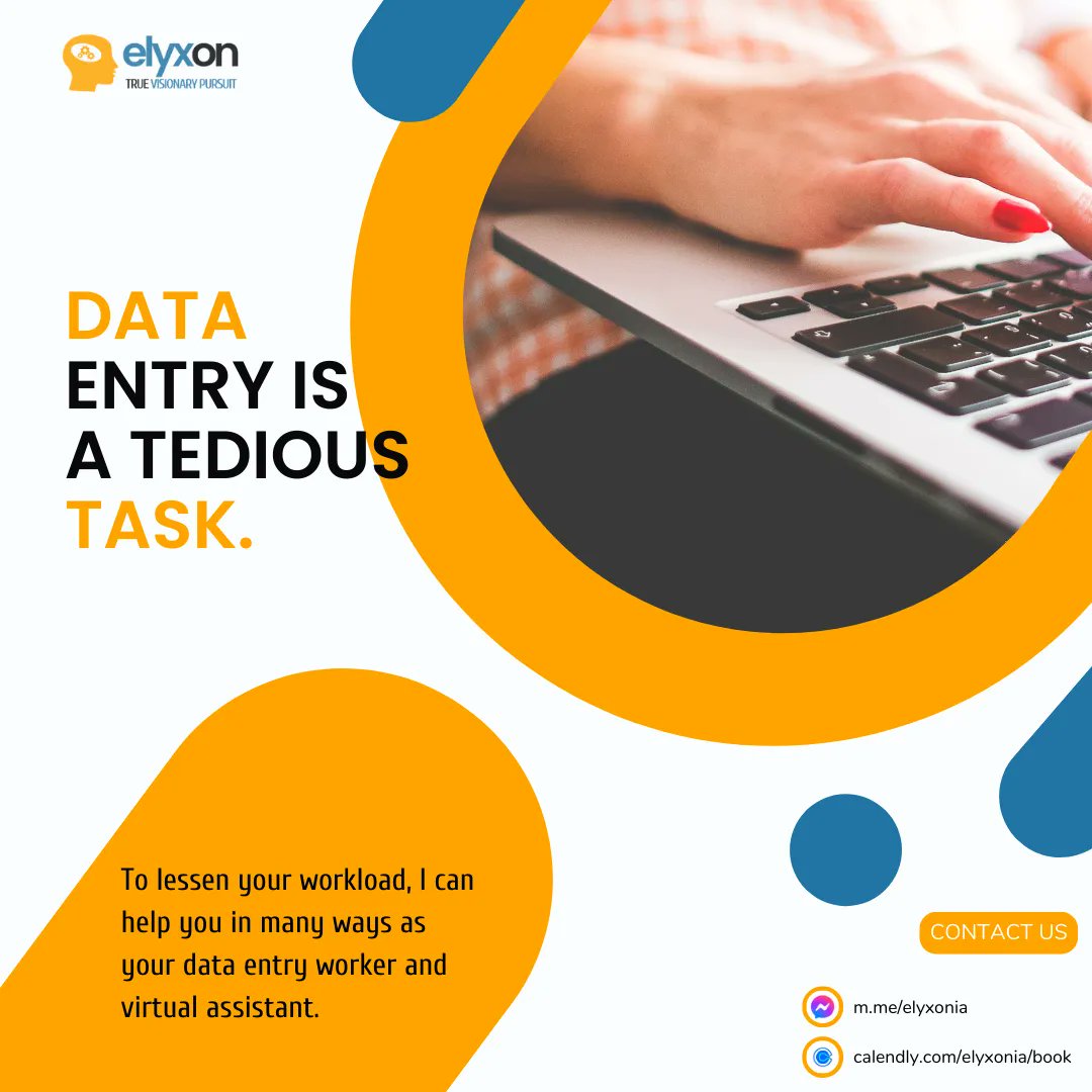 elyxonia's tweet photo. Data entry is a tedious task 😨 

To lessen your workload, I can help you in many ways as your data entry worker and virtual assistant.

#elyxon #truevisionarypursuit #dataentrywork #typingfast #microsoftexcel #microsoftword #fridaymood https://t.co/TfOp3eHxiI