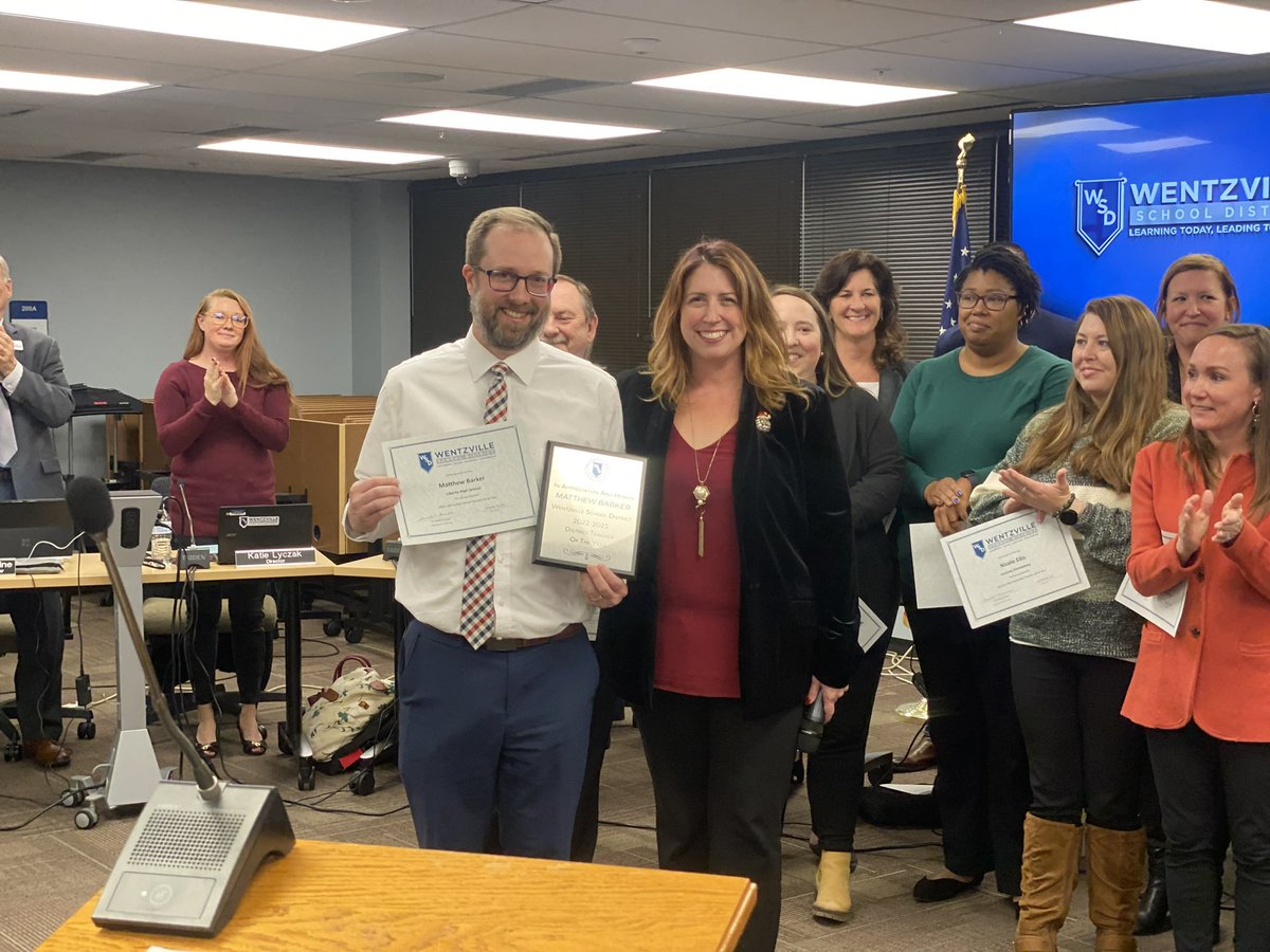 WSDLibertyHS's tweet photo. District Teacher of the Year…yea we know him!!!! Allow me to introduce to you MR. MATTHEW BARKER THE WSD TEACHER OF THE YEAR!!! ❤️❤️❤️ https://t.co/vjxn0p9SJe