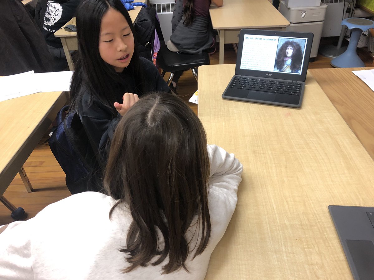 MrKSDyck's tweet photo. After a lot of work progressing through the #InquiryProcess #Researching their chosen #Question about an #Indigenous or #Settler issue, Grade 5s @PortWellerPS #Presented their #Findings to a few classmates. #FirstNations #Metis #Explorers #Seigneurs #Interactions @harper_hearts https://t.co/LHOQOrLfTB