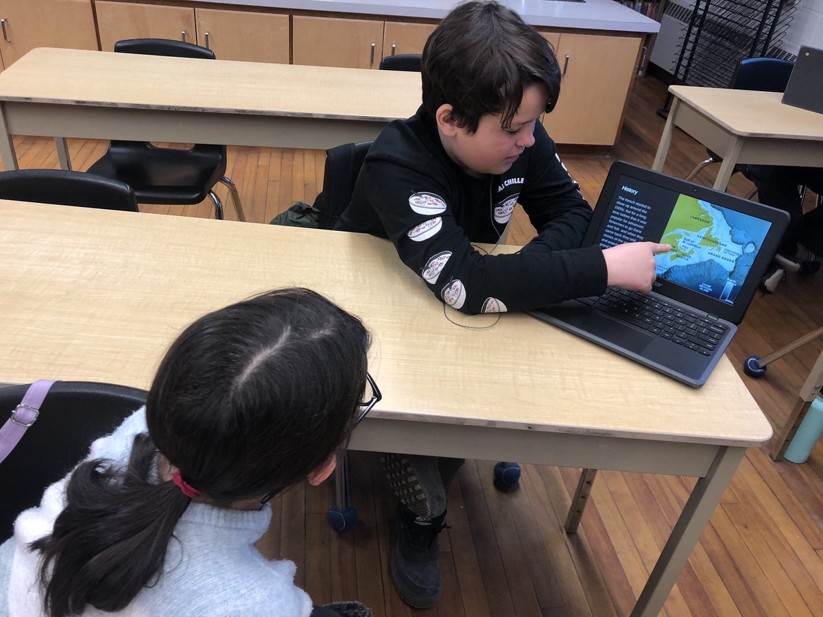 MrKSDyck's tweet photo. After a lot of work progressing through the #InquiryProcess #Researching their chosen #Question about an #Indigenous or #Settler issue, Grade 5s @PortWellerPS #Presented their #Findings to a few classmates. #FirstNations #Metis #Explorers #Seigneurs #Interactions @harper_hearts https://t.co/LHOQOrLfTB