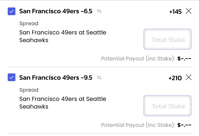 Bank_It_Sports's tweet photo. If you’re on the Niners tonight, here’s a sneaky little play 💵 🏈
#GamblingTwitter #TNF #tnfbets #primetime https://t.co/z19EUU3LS0