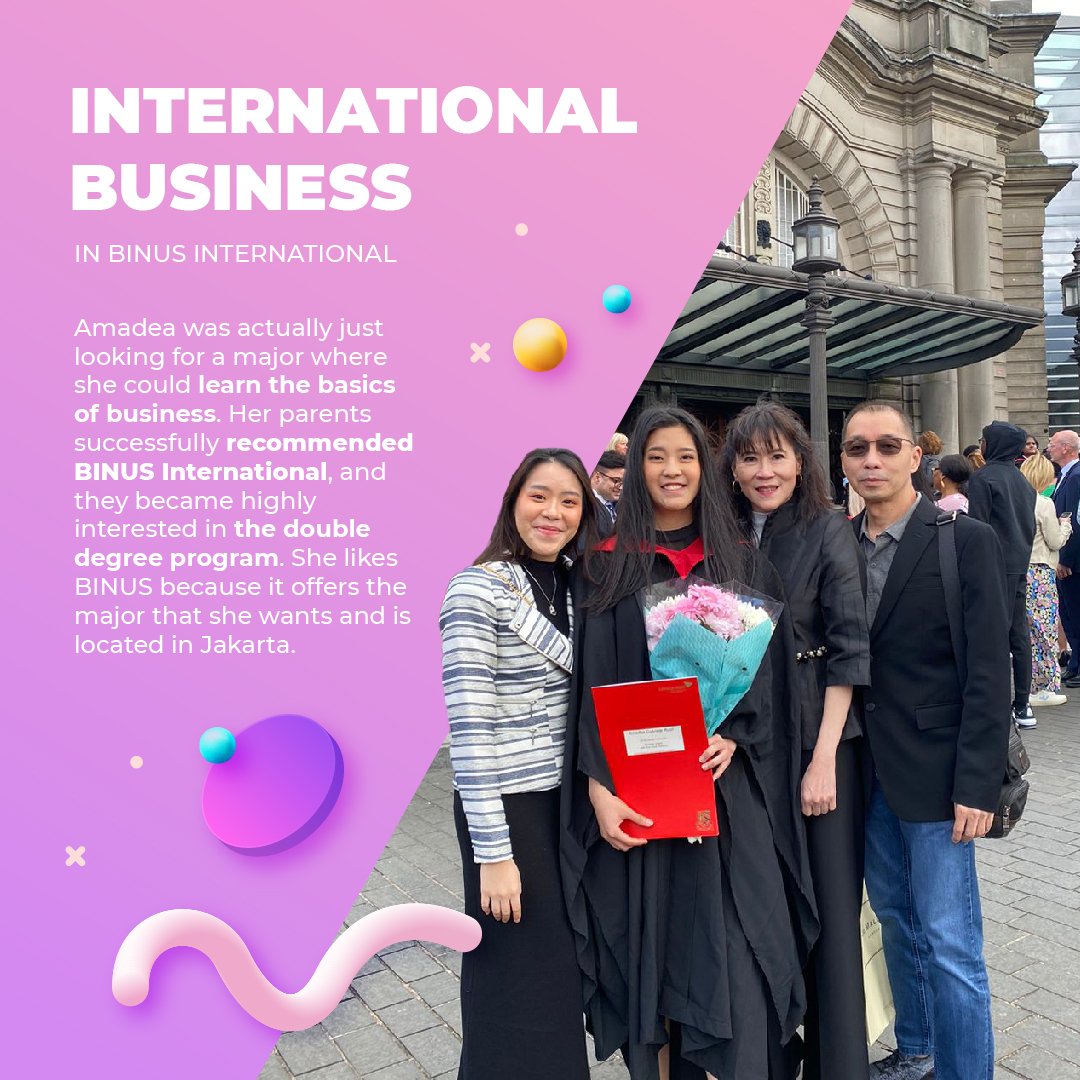 BINUSINTL's tweet photo. BINUS International would like to congratulate one of our students who achieved as Best Graduate #Wisuda66BINUS🎉✨️
She is Amadea Gabriele Rusli, majoring in International Business. Congratulations, Amadea, on your success! Keep up the goodwork!🥳
#BestGraduate #BINUSInter https://t.co/UB5W8aSGBG