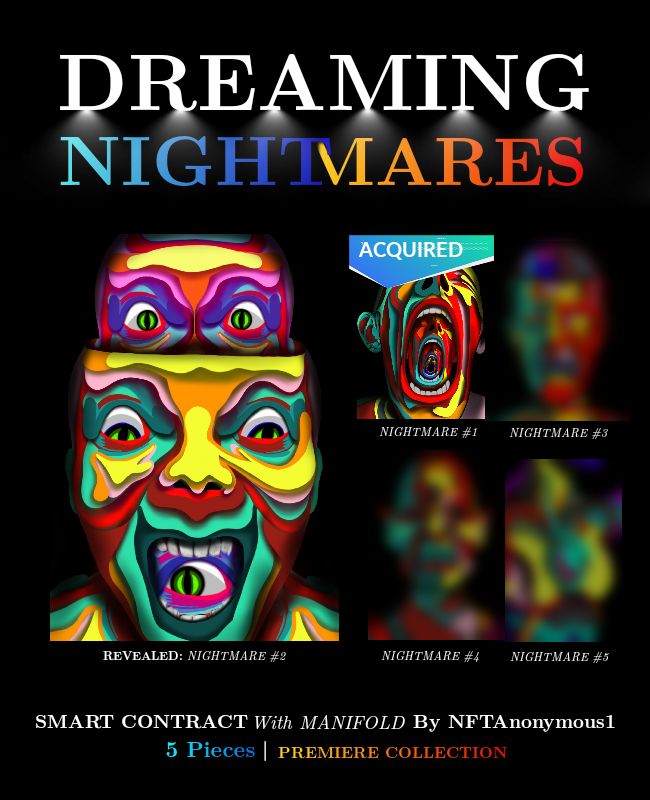 🔥DREAMING NIGHTMARES🔥
         Premiere Collection

A game-changing exploration of mental health and depression. Follow me and be the one who own the 2nd piece of an art that matters! 👇🏽

gallery.manifold.xyz/MyInternalMadn…

#NFT #MentalHealthIsReal