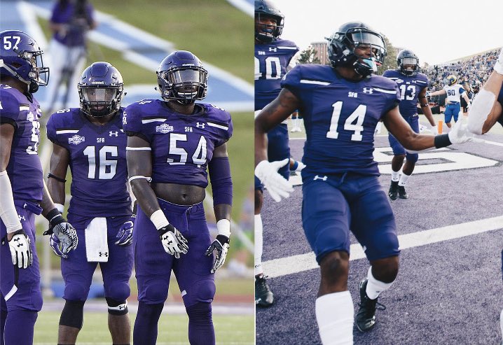 After a great conversation with @CoachCarthel I’m blessed to say i have received an official offer from @SFA_Football 🟣⚪️ #AxeEm @Perroni247 @RecruitEastside @TexasFootwork