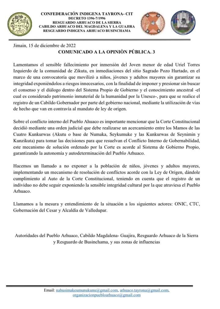 Confederación Indígena Tayrona tweet media