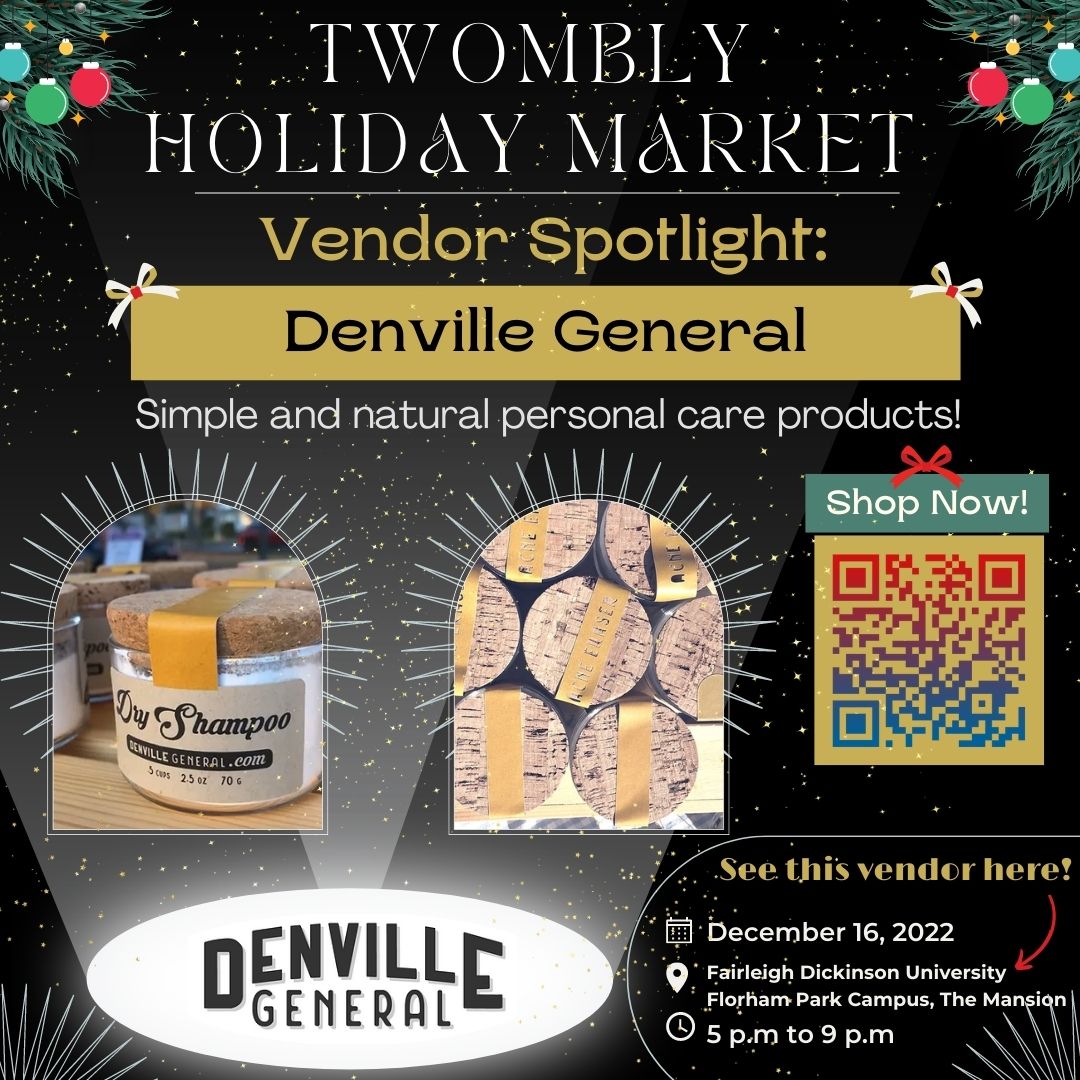 Looking for natural personal care products? Denville General has everything for your haircare, oral care, and skincare needs! You can buy their items online with the QR code below or sign up for the Twombly Holiday Market to shop in person with this link: eventbrite.com/e/twombly-holi…
