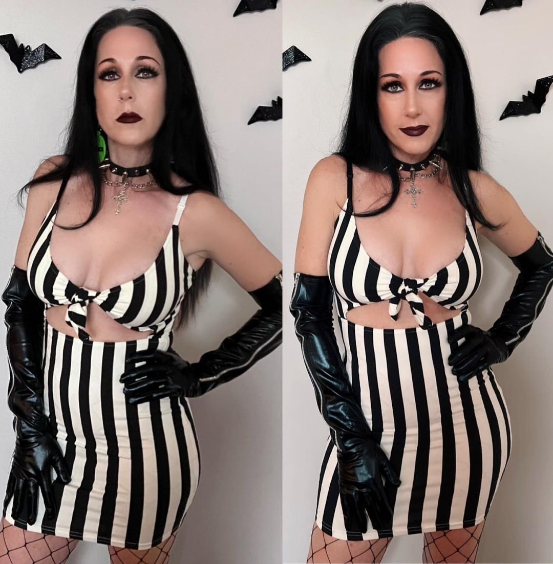VampireFreaks's tweet photo. How fabulous does the spooktastic @madam.horror look in the Beetle Front Tie Dress!? 💀🦇😍
#goth #customerphoto #gothfashion #gothoutfit #vampirefreaks #forestink #beetlejuice #gothicfashion #gothic #altfashion #gothicdress #altstore #gothdress #spookyfashion https://t.co/Puc6wuOhOQ