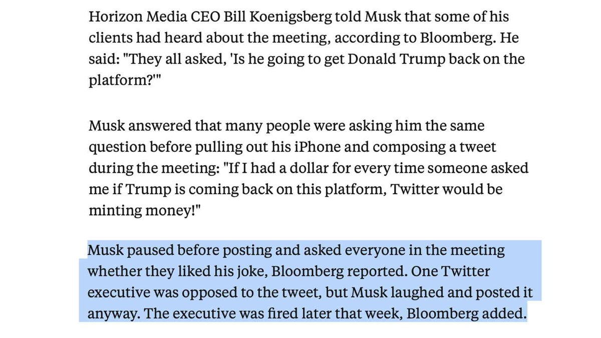 You may wonder how Elon Musk can be so consistently hilarious. One key technique he uses is to come up with prospective jokes, ask his employees if they're funny, and then fire anyone who says no.