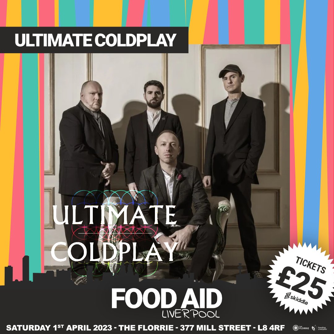Catch the UK's finest &amp; most accurate live tribute to #Coldplay at Food Aid Liverpool. Ultimate Coldplay feature an incredible lookalike front man &amp; live band 🎶

Tickets foodaidliverpool.co.uk  🎫

#FoodForAll