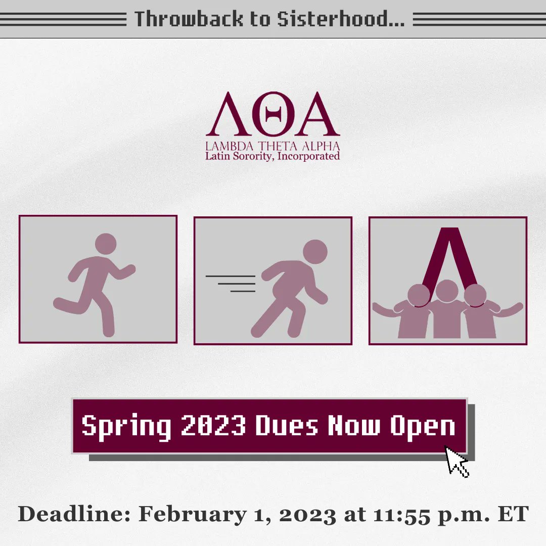 LTA1975's tweet image. Send an IM to your line sister, “SP23 dues is OPEN!” 📟 Our chapters, areas, &amp;amp; sisterhood need you! Deadline to pay for dues is 02/01 at 11:55 p.m. ET. Visit our members-only dues page here: bit.ly/3zNdXXg. #LTA1975 #BeActive #LifetimeCommitment #Throwback