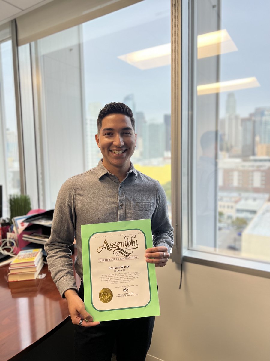 Earlier this month, the Campaign's Vincent Rasso, @tiovince_, was recognized by @AsmReyes47 as a 2022 30 Under 30! Congratulations, Vincent!