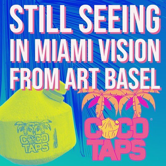 cocotapsforyou's tweet photo. Art Basel in Miami never disappoints. Our coconuts with @velvetfs logo branded on them were the talk of the town. Velvet sure knows how to throw a party! Swip for a few of the fun filled photos. 📸: @xelaarom #Cocotaps #cocolove #velvetfs #youhadtobethere @VincentZaldivar https://t.co/qJ9p9AyKL0
