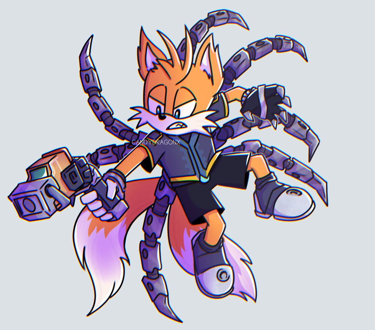 candydragonx's tweet photo. // Sonic Prime spoilers ?? Kinda!? 
.
.
.
peak Tails design fr, had to draw it 😤

#SonicPrime #sonic #TailstheFox #SonicTheHedgehog https://t.co/wrjStIucFH