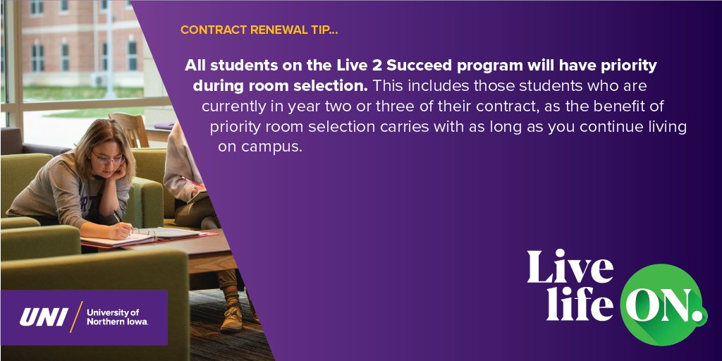 DancerHallUNI's tweet photo. Contract renewal begins soon...where will you live on campus next year? #livelikeapanther https://t.co/CiOriGofrC