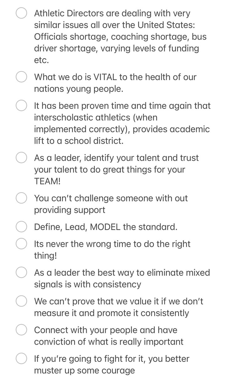 CoachSgromolo's tweet photo. After after attending the 53rd @NIAAA9100 NADC, here were some of my main takeaways from #ADConf22 from some of the best athletic administrators in the nation.. Lead on folks! https://t.co/Um9tBo2j1Z
