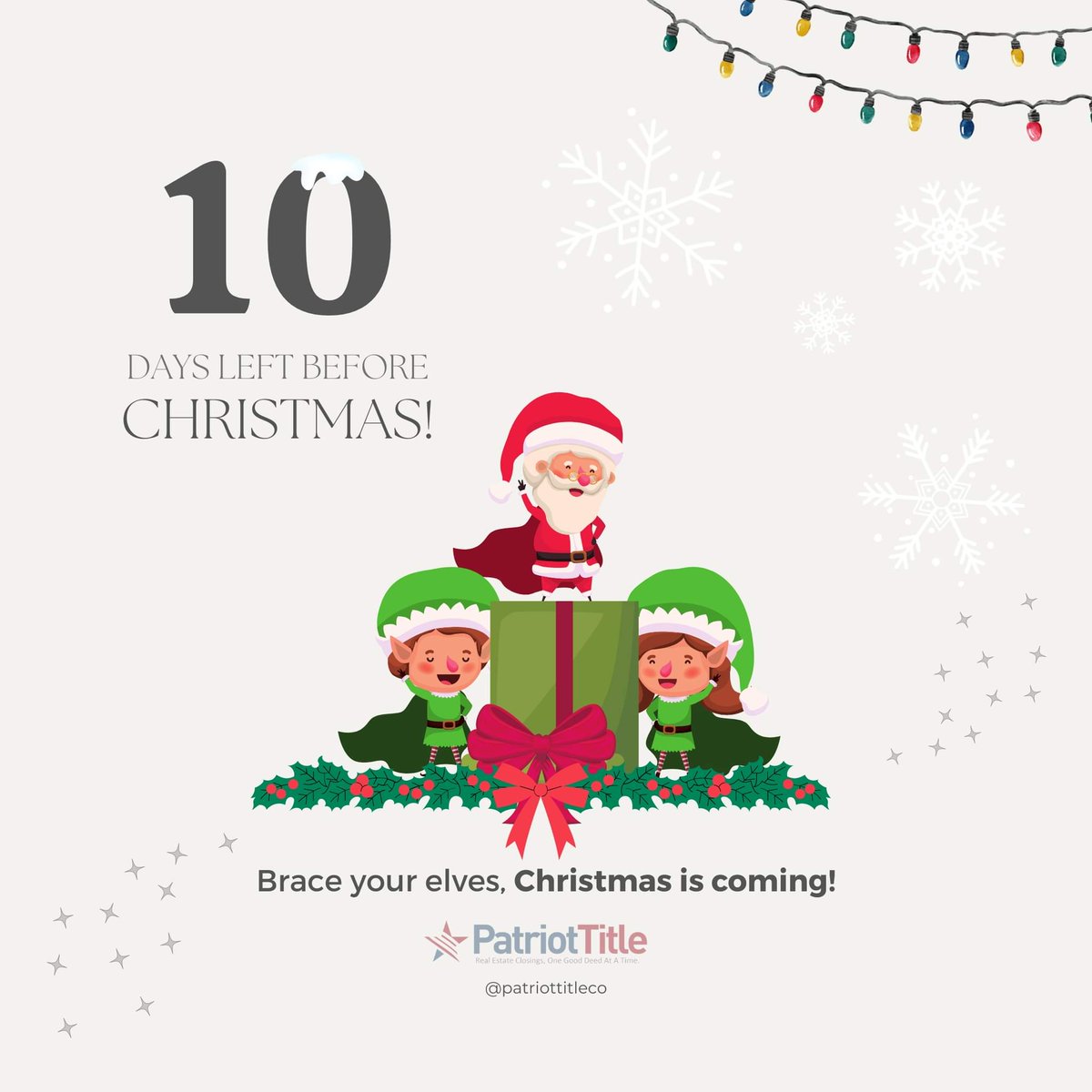 patriottitleco's tweet image. Are elves one of your favorite Christmas decoration for this year?  If not, drop your favorite ornaments below. 🎄✨

Brace your elves 'cause we got 10 more days to go before Santa visits, but before that you can always visit any of our offices in Texas for your next closing! 🙌