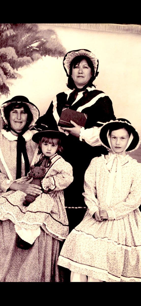 BriarPatricia's tweet photo. There should be a Twitter account for this, but I would like to start a thread about these awful things that we did with siblings & people when we were tourists many years ago. My sister, me & our daughters at Sovereign Hill, circa 2002. #sepia #colonialtimes https://t.co/E6kYvzHGTO