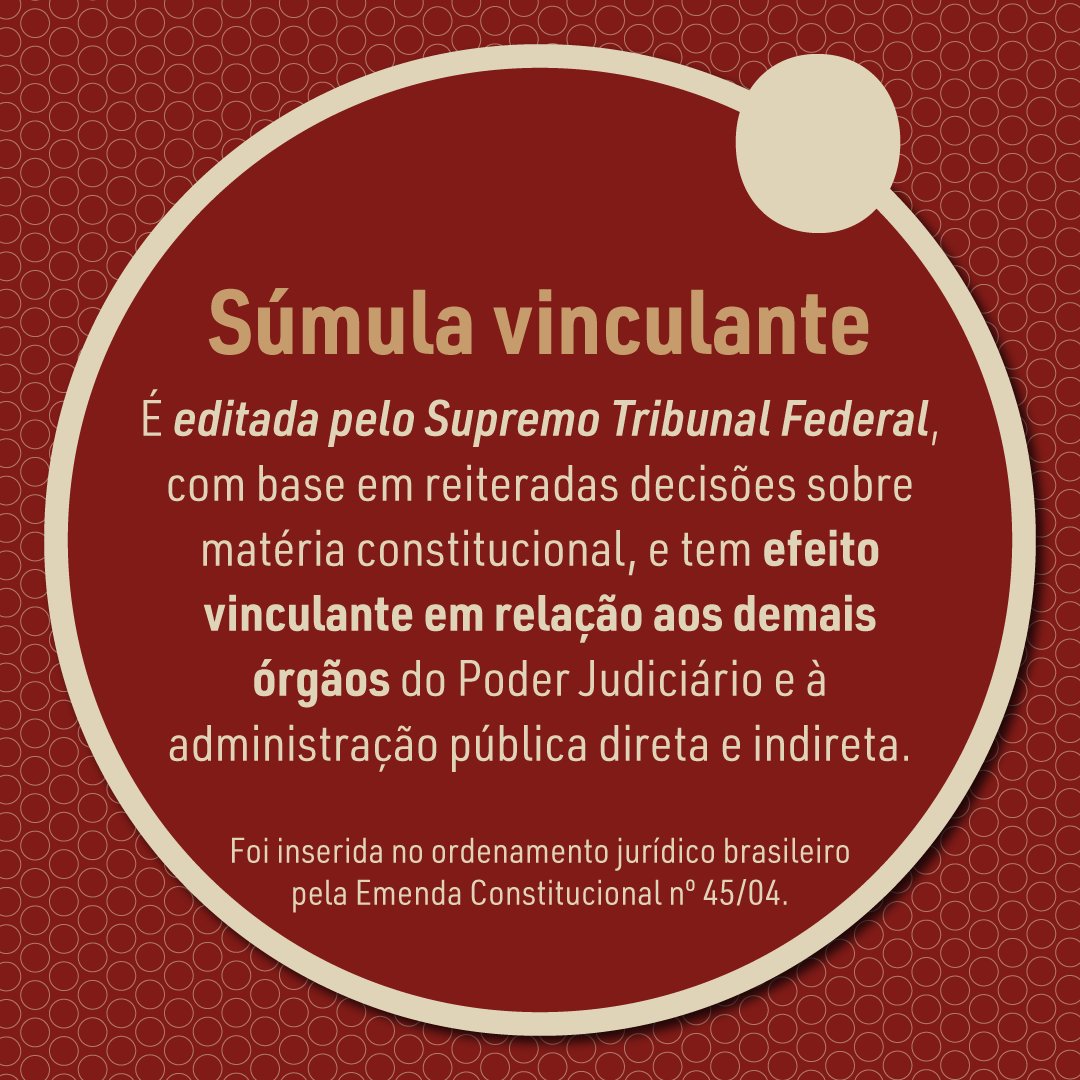 TJSPoficial's tweet image. A súmula registra a interpretação adotada por um Tribunal a respeito de determinado tema. Você sabe a diferença entre súmula e súmula vinculante? #GlossárioJurídico #Súmula #SúmulaVinculante #Direito #SomosTJSP #AJustiçaPróximadoCidadão #RedesSociais #SocialMedia #MídiasSociais