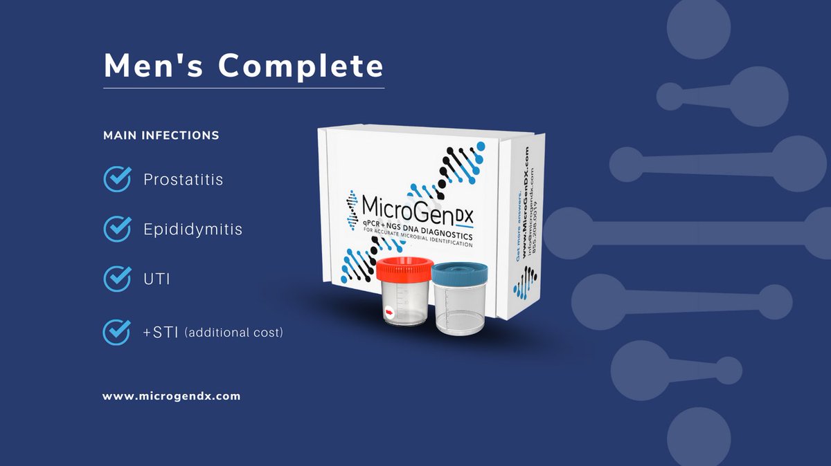 When you are not sure about the source of infection, use our Men's Complete Kit! Do it in the comfort of your own home. 

2 tests in 1 box! (Semen + Urine).