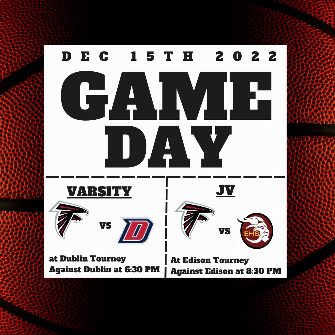 Tourney action resumes today as varsity opens up against tourney host Dublin and JV will face tourney host Edison 🏀🏀🏀
