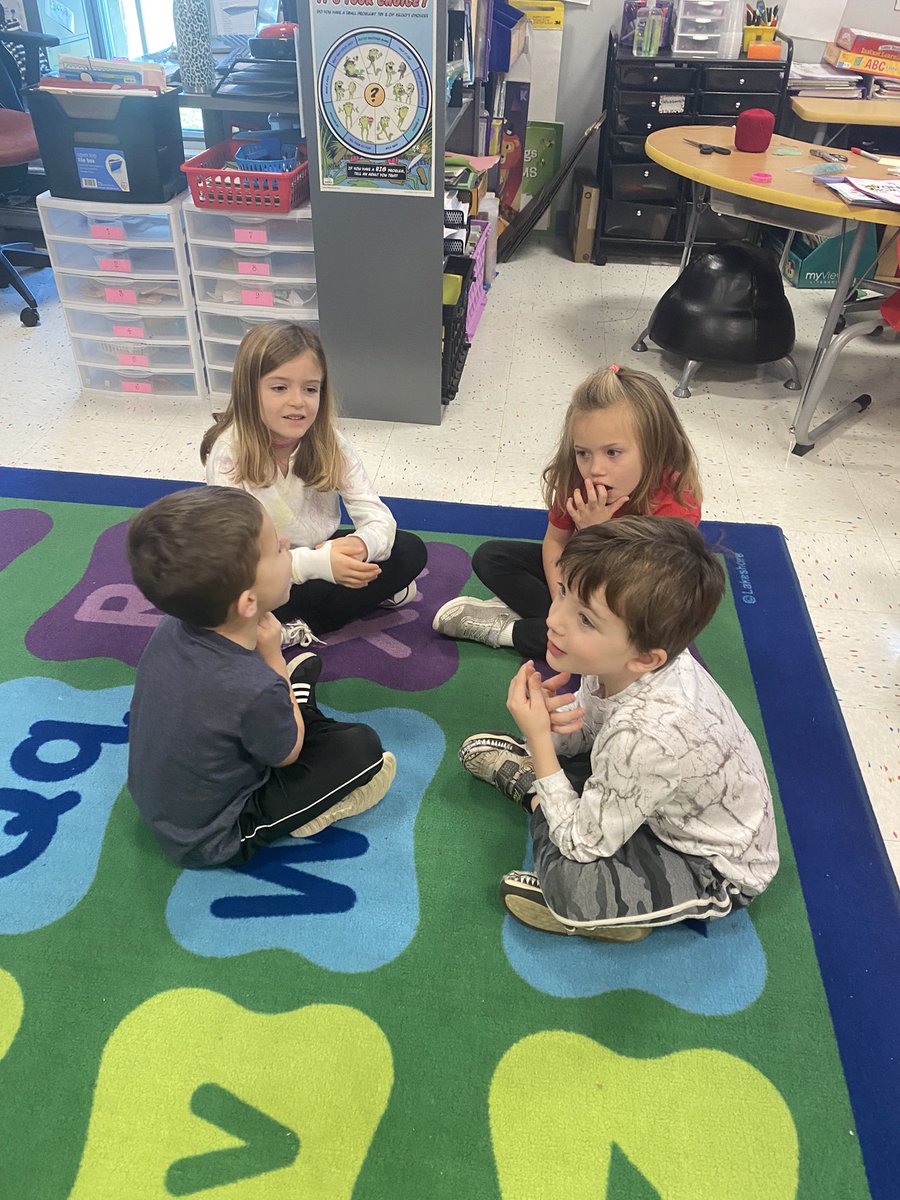 Students are working team building while engaging in a round Robin discussion about their favorite foods! @cookecardinals #theamazingplace #12daysoftwitter