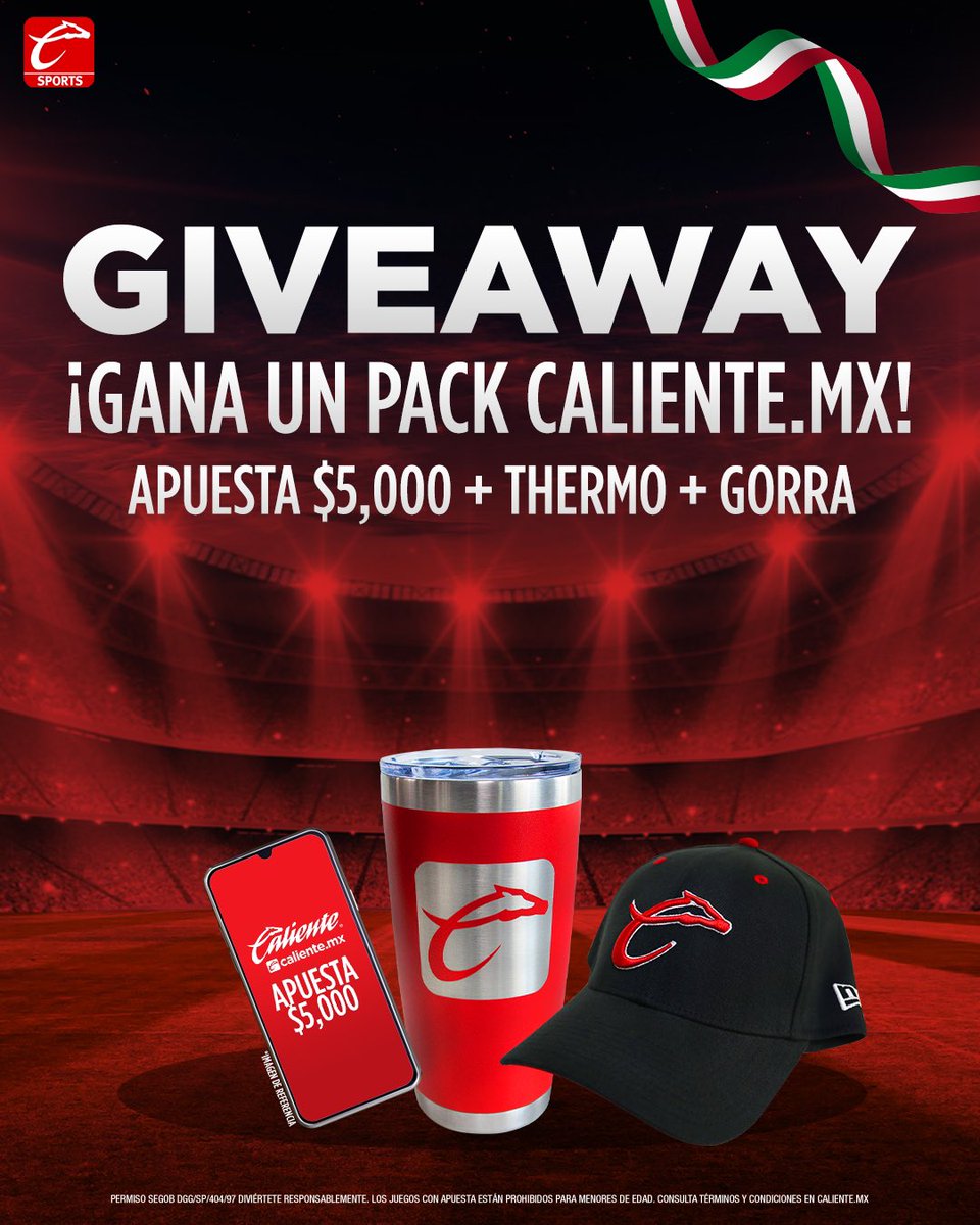 GIVEAWAY FINAL QATAR🇦🇷🇫🇷

GANA 1 DE LOS 3 PACKS CON GORRA, THERMO DE Caliente.mx y APUESTA DE $5,000🧢🤑🔥

1️⃣Dale RT y ❤️
2️⃣Sigue a <a href="/calientesports/">Caliente Sports</a> en TW e IG 📲 instagram.com/caliente_sport…
3️⃣ Comenta este tuit con los HT's #MásAcciónMásDiversión y #ApuestaEnCaliente 🔥