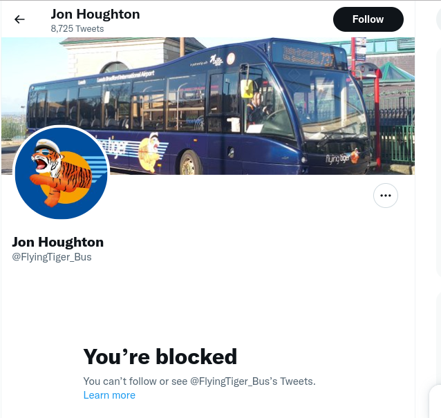 JuniorPricel's tweet photo. Blocked for saying Yorkshire Tiger stopped caring about the fleet before the wonderful Transdev Blazefield saved Yorkshire Tiger and rebranded it Team Pennine. https://t.co/usoEseXe41