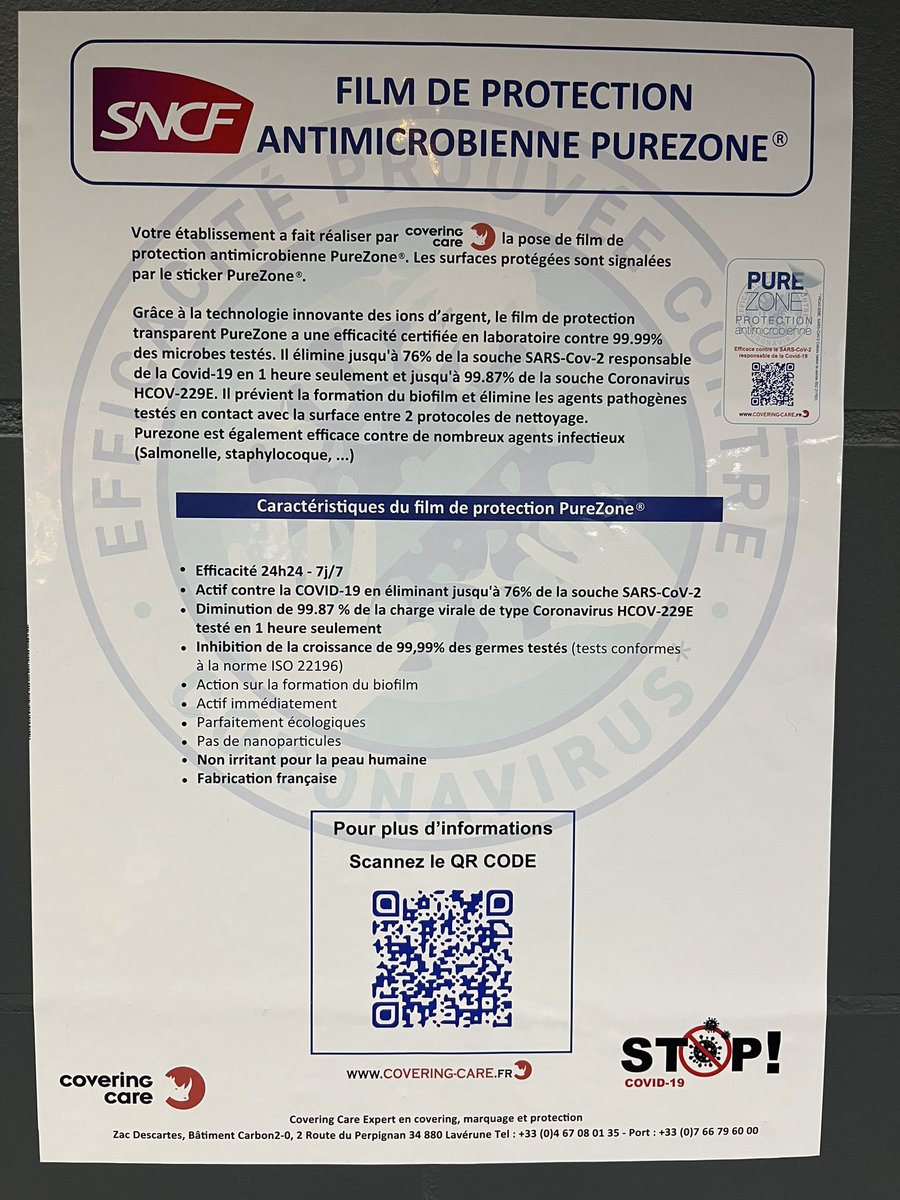 Jmounir01's tweet image. Gare de #Poissy : mise en place d’un film microbien certifié Pure Zone®. 
Un projet travaillé en équipe puis validé par notre direction. 
Une solution pertinente et fiable pour répondre 24h/24 et 7j/7 aux impératifs d’hygiène et de sécurité de nos voyageurs et collaborateurs.