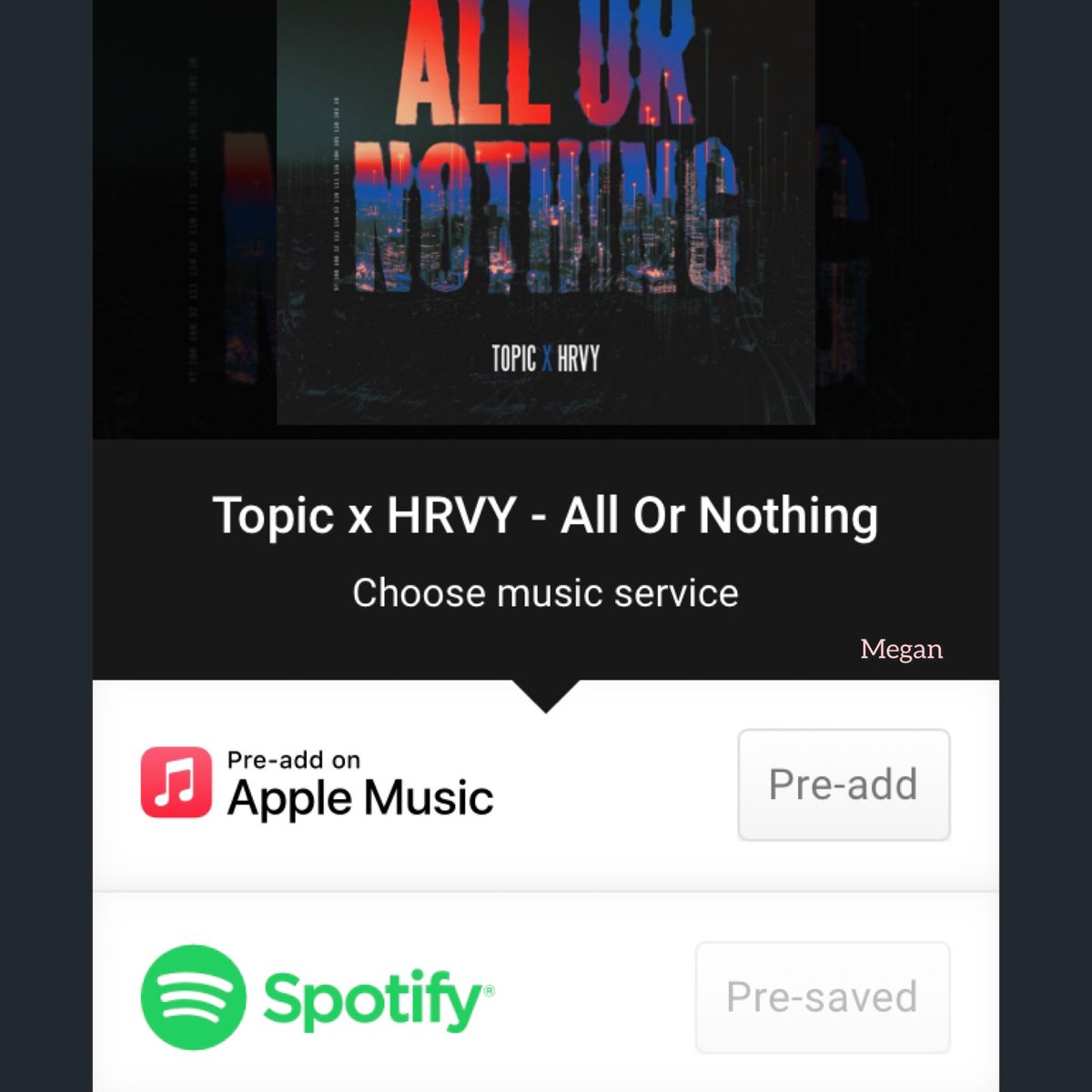 Just wanted to say I’m genuinely so proud of you Harv, and I always will be! This songs such a tune already, can’t wait to stream it all day/night on Friday! I miss and love you always! 
~Megan 💓💓
@HRVY 
#StreamAllorNothing