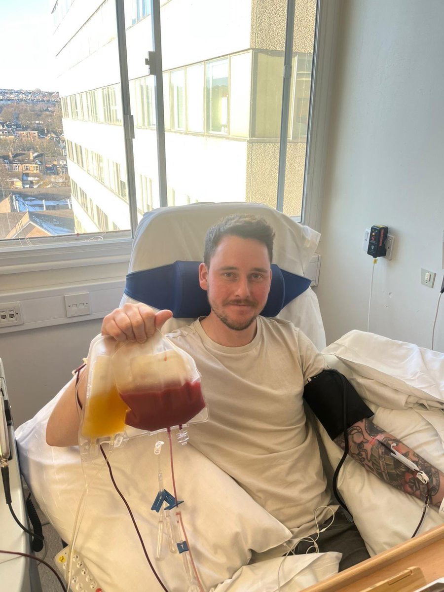 Matthew joined the stem cell register after hearing Evie's story.

Yesterday we were sent this amazing photo of Matthew donating his stem cells after being matched with someone in need.

Not all heroes wear capes! Such a selfless thing to do to potentially save someone's life!