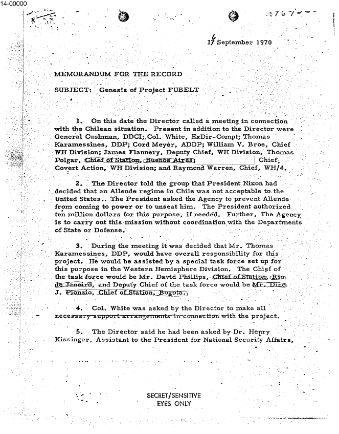 HateTheMachine's tweet photo. #JFKfiles
#ProjectFubelt 
#HenryKissinger #Chile #coupdetat 
#Nixon asks #CIA to prevent #Allende coming to power $10m
#Thomas Karamessines in control of #ProjectFubelt
#CordMeyer #DavidPhillips 
'The Other 9/11': Allende's Chile
https://t.co/k7wSrw1Vaj
https://t.co/E99VZPZmhR https://t.co/Gj1Dmtulyx