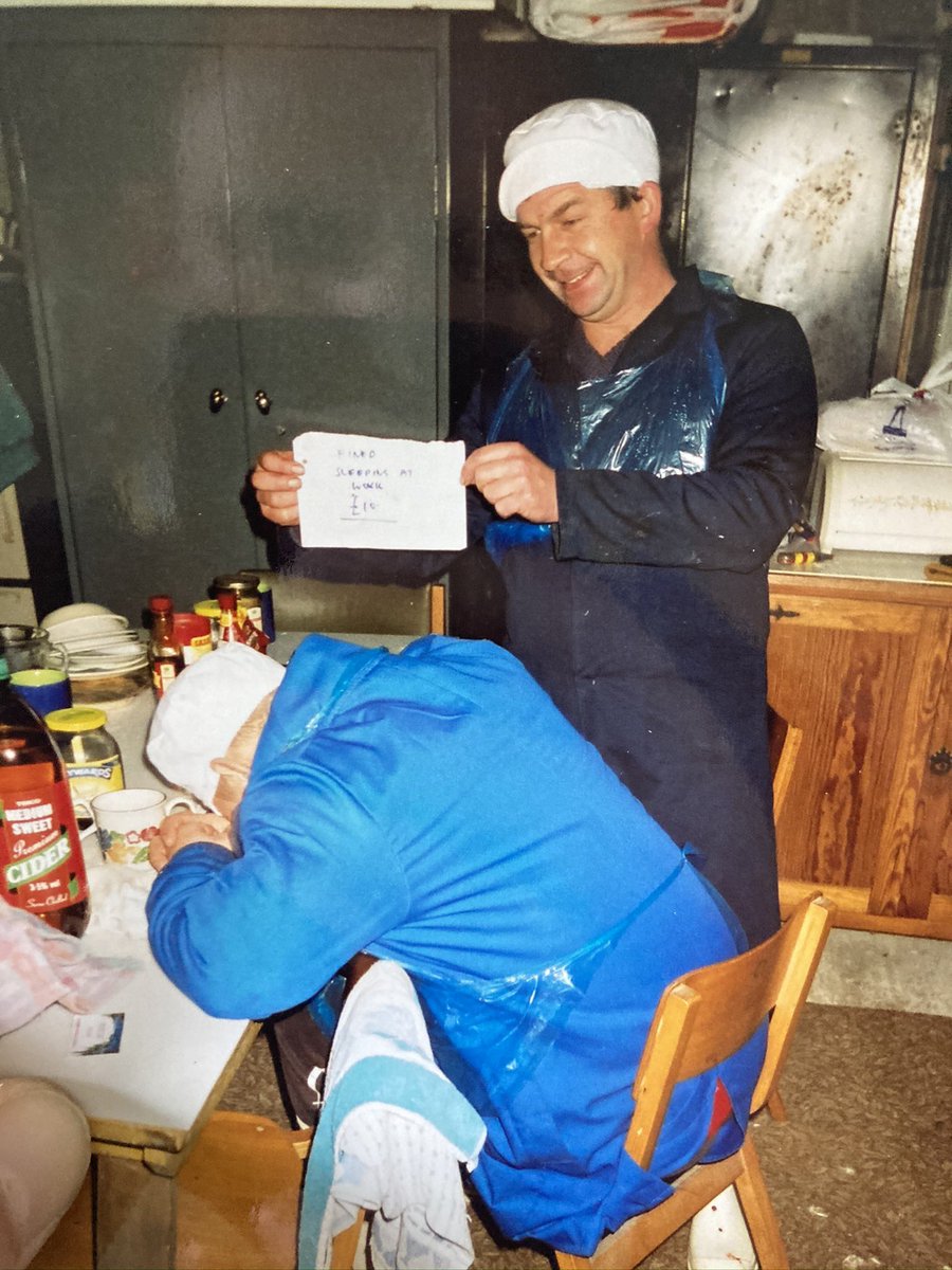 Hartsturkeys's tweet photo. #ThrowbackThursday is it still a thing? I hope so…here are some pics from Hart’s Traditional Turkeys 30…yes, 30 years ago! For those wondering, the sign says, “Fined £10 for sleeping at work.” Quite right too, it had only been a 30 hour shift 😂 https://t.co/UxM9dEdqKl