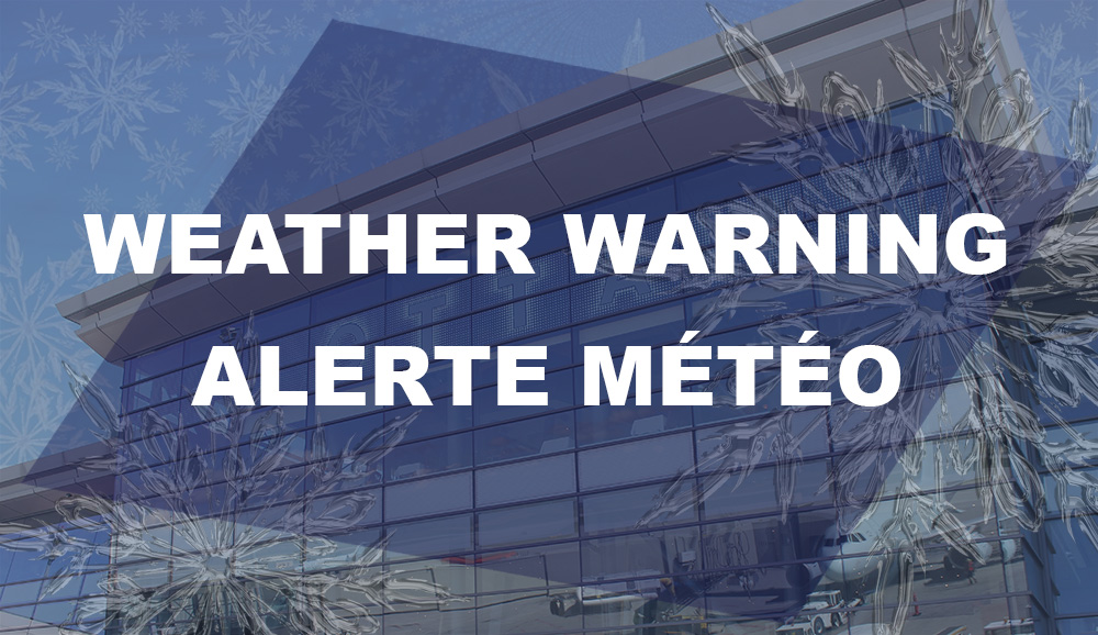 Lots of  ❄️is forecasted in #OttCity tomorrow - expect schedule changes. Check the status of your flight before coming to YOW!

On prévoit beaucoup de ❄️ à #OttVille demain - attendez-vous à des changements d'horaire. Vérifiez l’état de votre vol avant de vous déplacer vers #YOW!