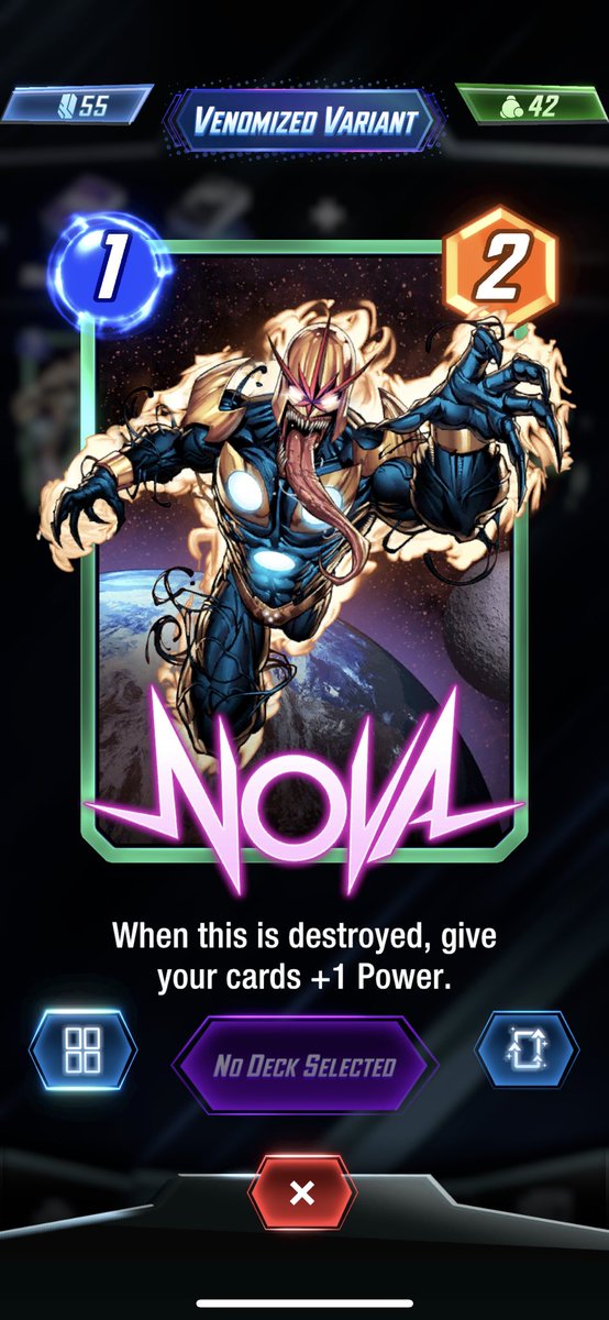 Ben_MeetsWorld's tweet photo. @MarvelSnapZone This beauty. It makes sense for the deck too. Unfortunately, I don’t use a lot of destroy decks. Time to start… https://t.co/2xQ9qxCIIQ