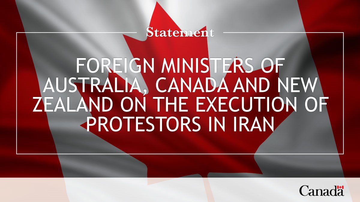 Joint Statement of the Foreign Ministers of Australia, Canada and New Zealand on the Execution of Protesters in Iran.

Read full statement here: canada.ca/en/global-affa…