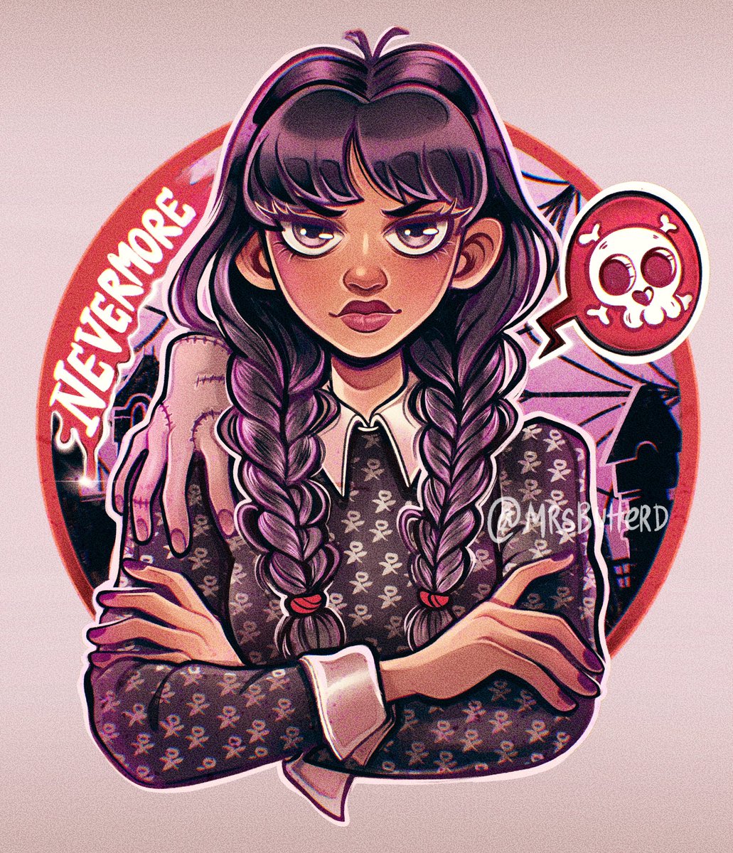 mrsbutterd's tweet photo. Wednesday 💀 #illustration https://t.co/7eTrQf6ni0