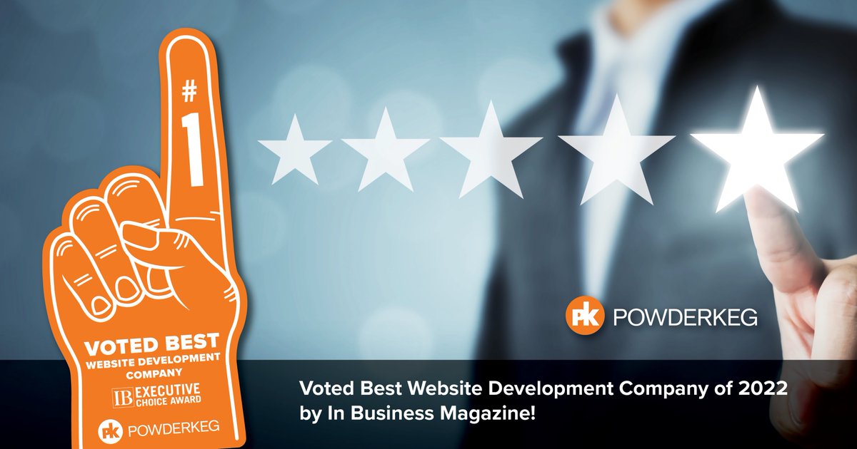 WeArePowderkeg's tweet photo. Powderkeg is honored to be selected as the winner of the 2022 InBusiness Executive Choice Award for “Website Development Company.” 

Thank you to all of our partnerships and we look forward to working collaboratively in 2023! https://t.co/zKdsHVLGzs