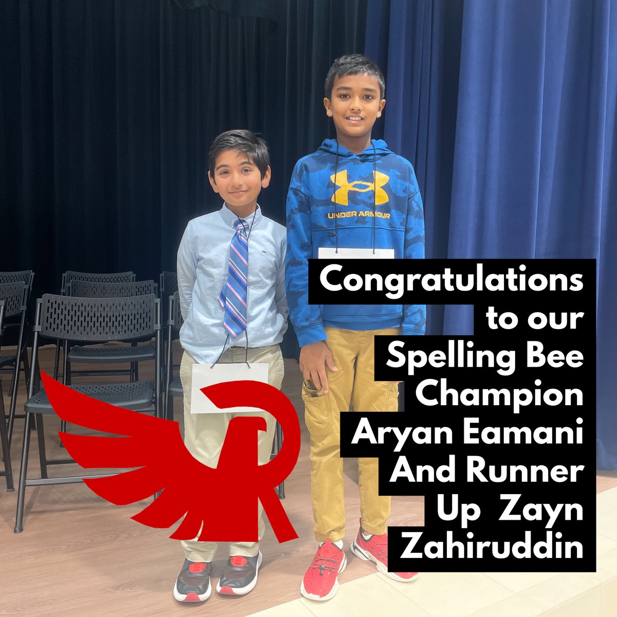 Congratulations to our Spelling Bee winner and runner up! We are so proud! #WeAreRennell